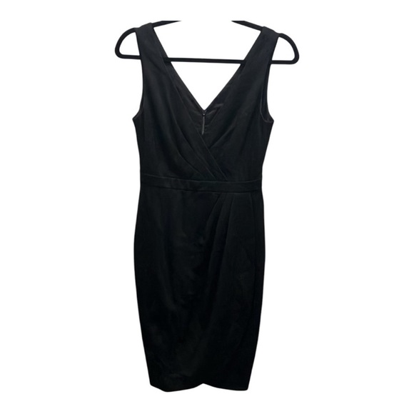 🦋Trina Turk Little black midi dress wrap deep V-Neck front and back pleat… - Picture 1 of 11
